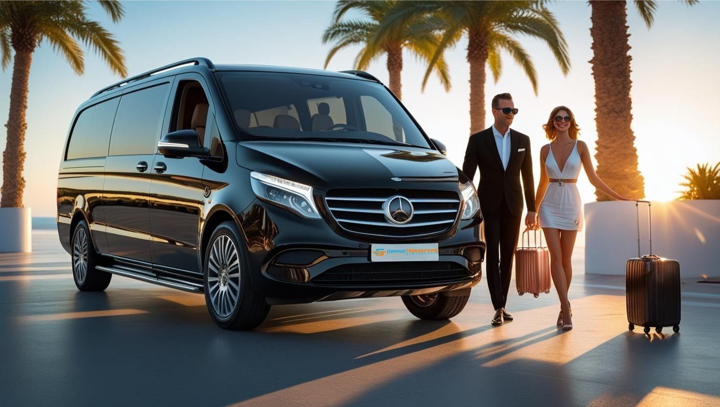 VIP Antalya Airport Transfer with Meet & Greet service – Grand Transfers vehicle with driver welcoming tourists