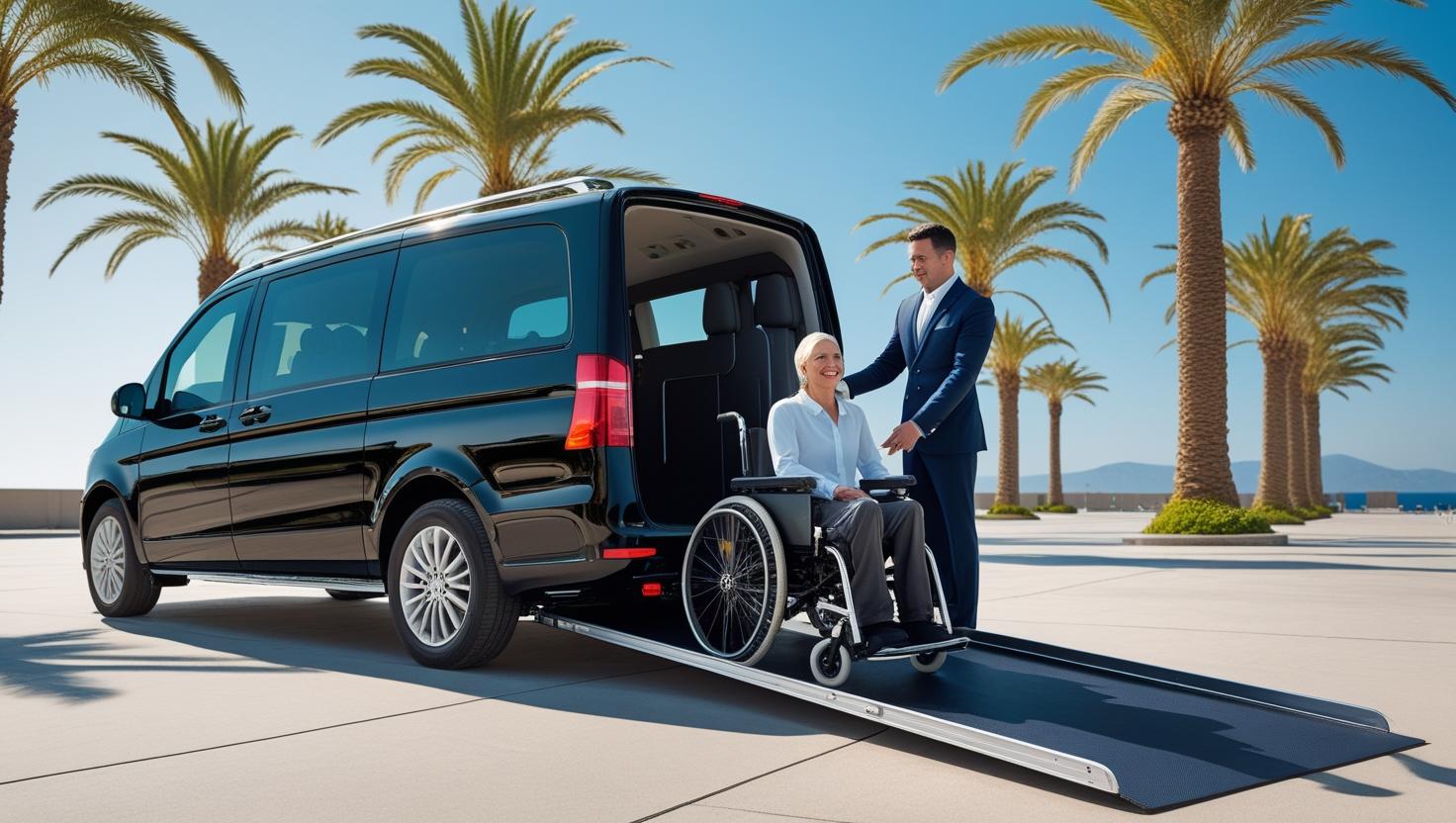Wheelchair taxi transfer from Antalya Airport to Kemer with chauffeur assistance