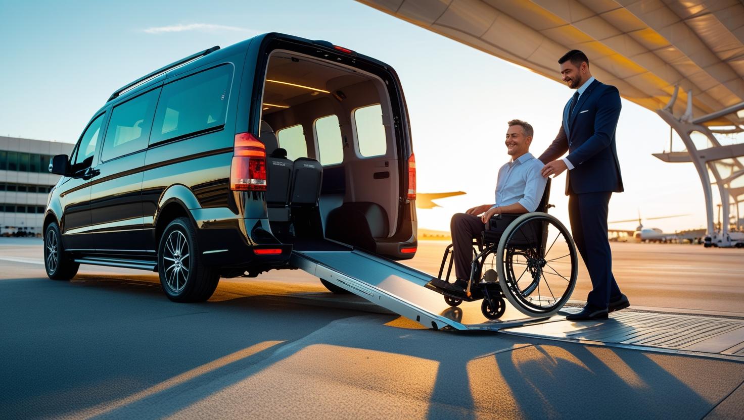 Wheelchair taxi transfer from Antalya Airport to Alanya with ramp-equipped van and driver assistance